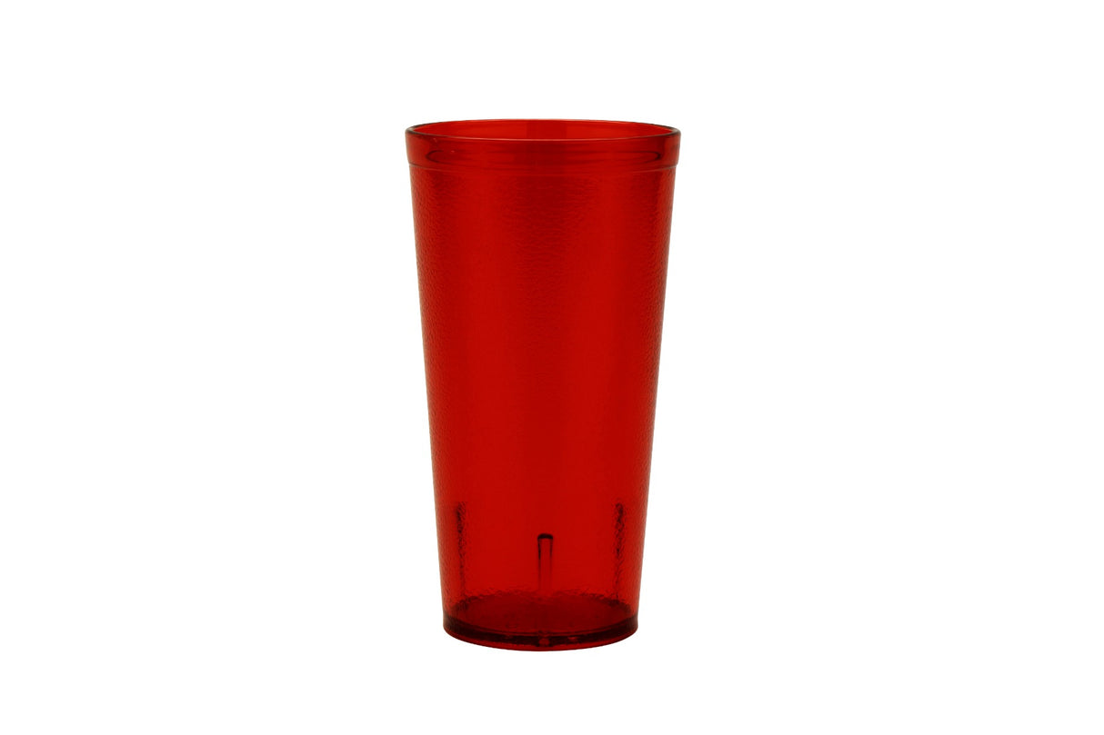 GET 6620-1-R SAN Plastic Stackable Pebbled Textured Tumbler 20 oz. - Red - 24/Case