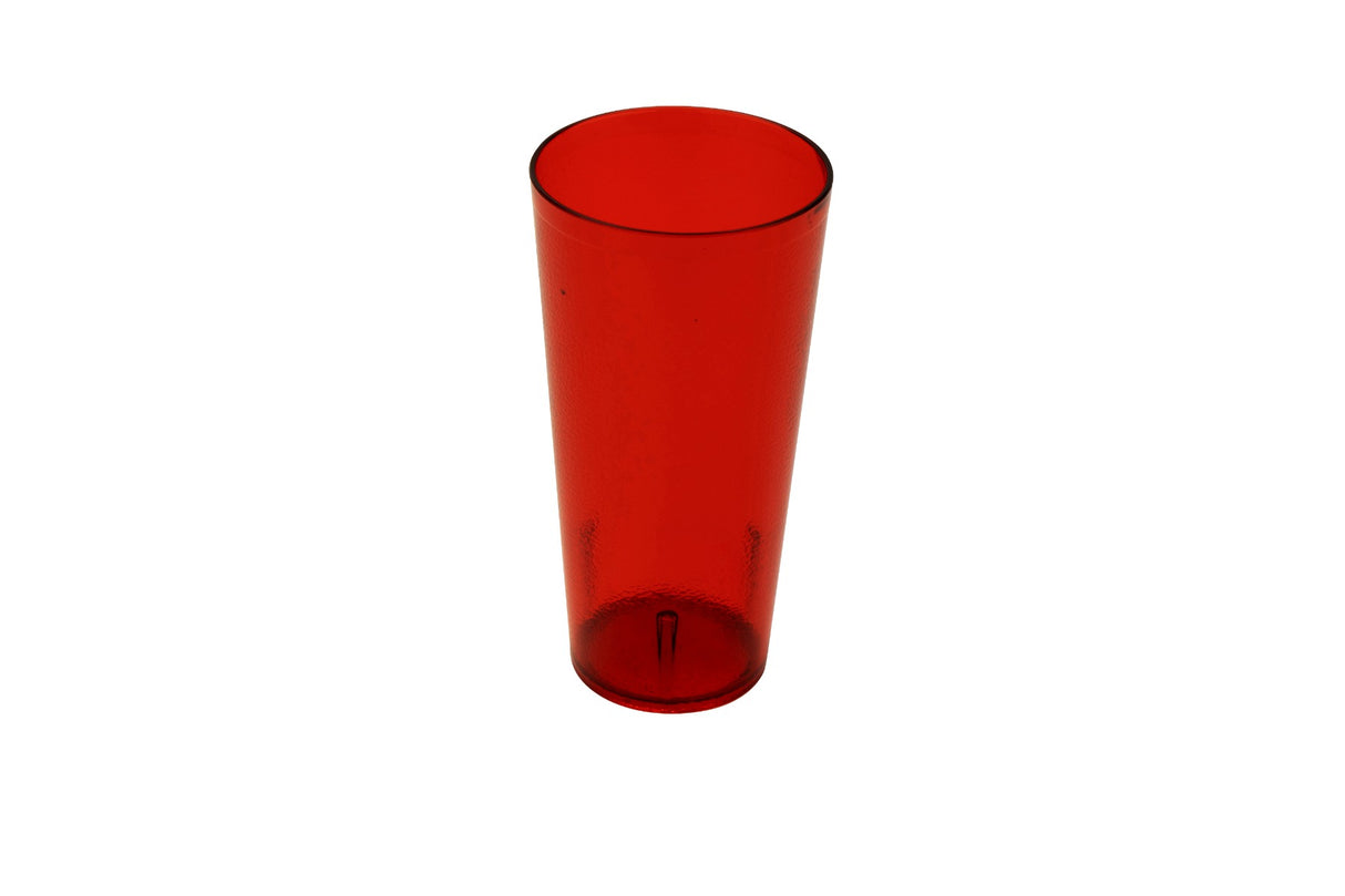GET 6624-1-R SAN Plastic Stackable Pebbled Textured Tumbler 24 oz. - Red - 24/Case