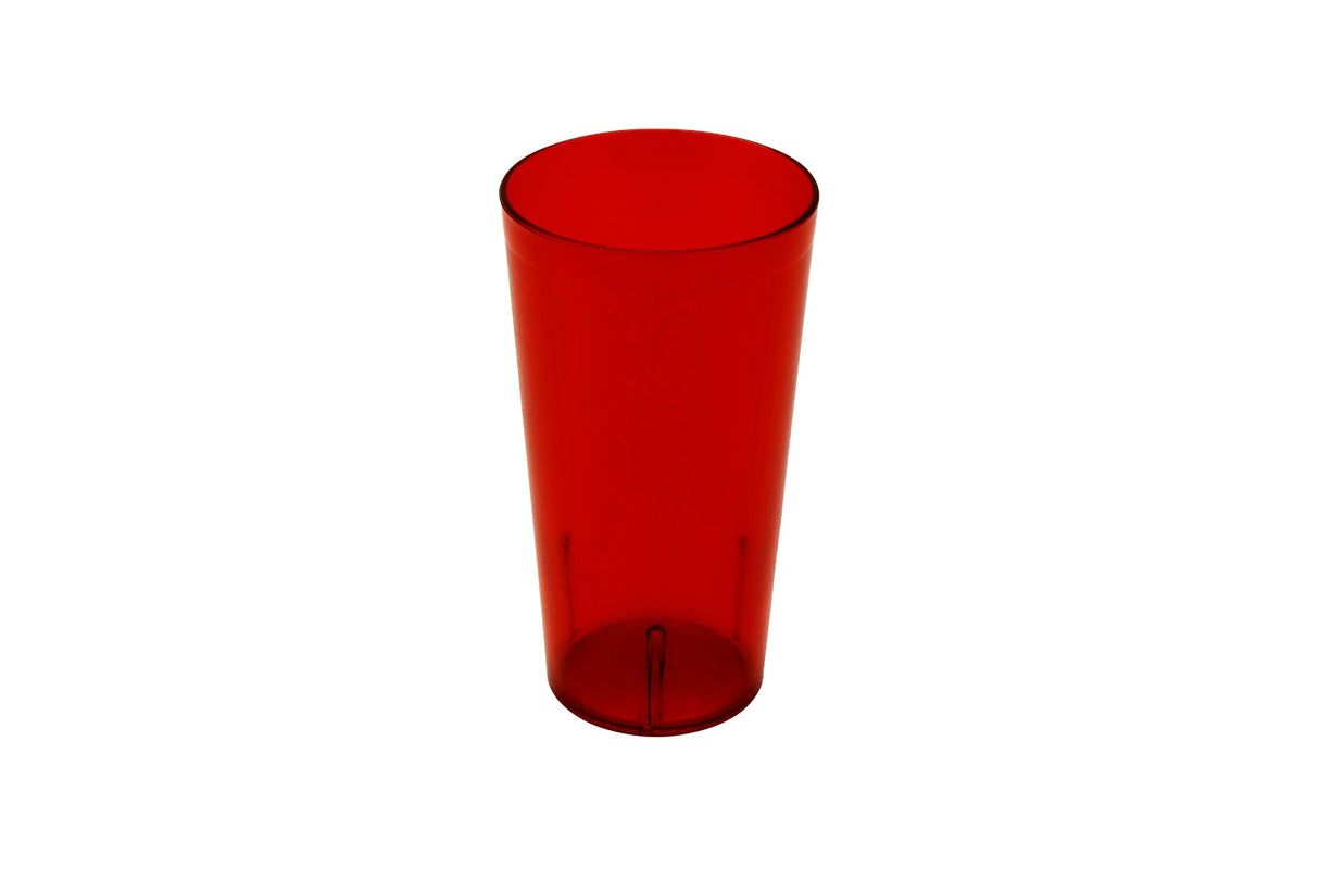 GET 6632-1-R SAN Plastic Stackable Tall Pebbled Textured Tumbler 32 oz. - Red - 48/Case