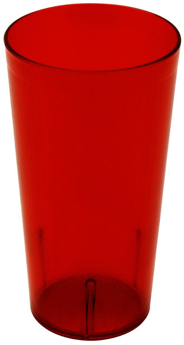 GET 6632-1-R SAN Plastic Stackable Tall Pebbled Textured Tumbler 32 oz. - Red - 48/Case