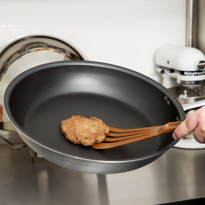 Vollrath 672314 Wear-Ever Aluminum Fry Pan with SteelCoat x3 Nonstick Coating and Black Silicone Handle 14"