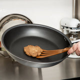 Vollrath 672314 Wear-Ever Aluminum Fry Pan with SteelCoat x3 Nonstick Coating and Black Silicone Handle 14"