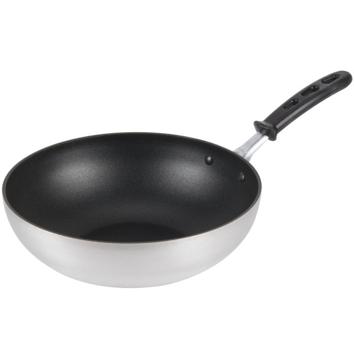 Vollrath 682311 SteelCoat x3 Non-stick Aluminum Stir Fry Pan with TriVent Silicone Handle 11"