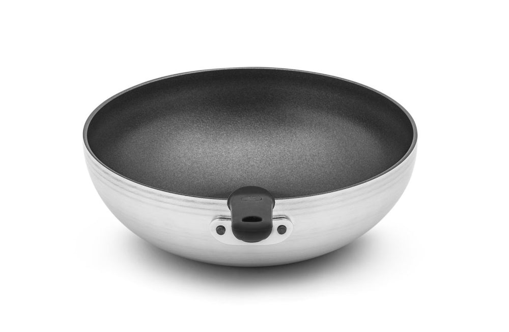 Vollrath 682311 Aluminum Stir-Fry Pan with SteelCoat x3 Nonstick Coating and Black Silicone Handle 11"