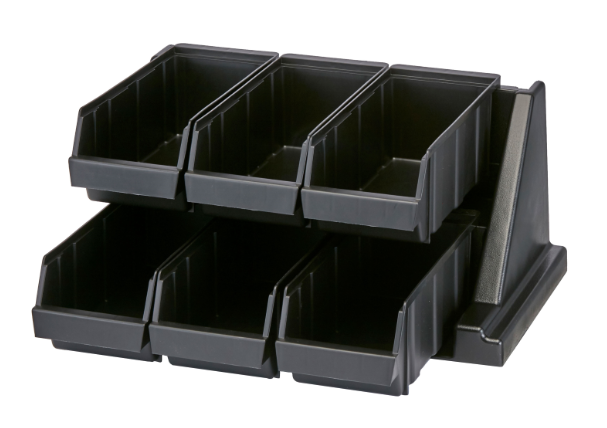 Cambro 6RS6110 Condiment Organizer w/ (6) Bins - Black