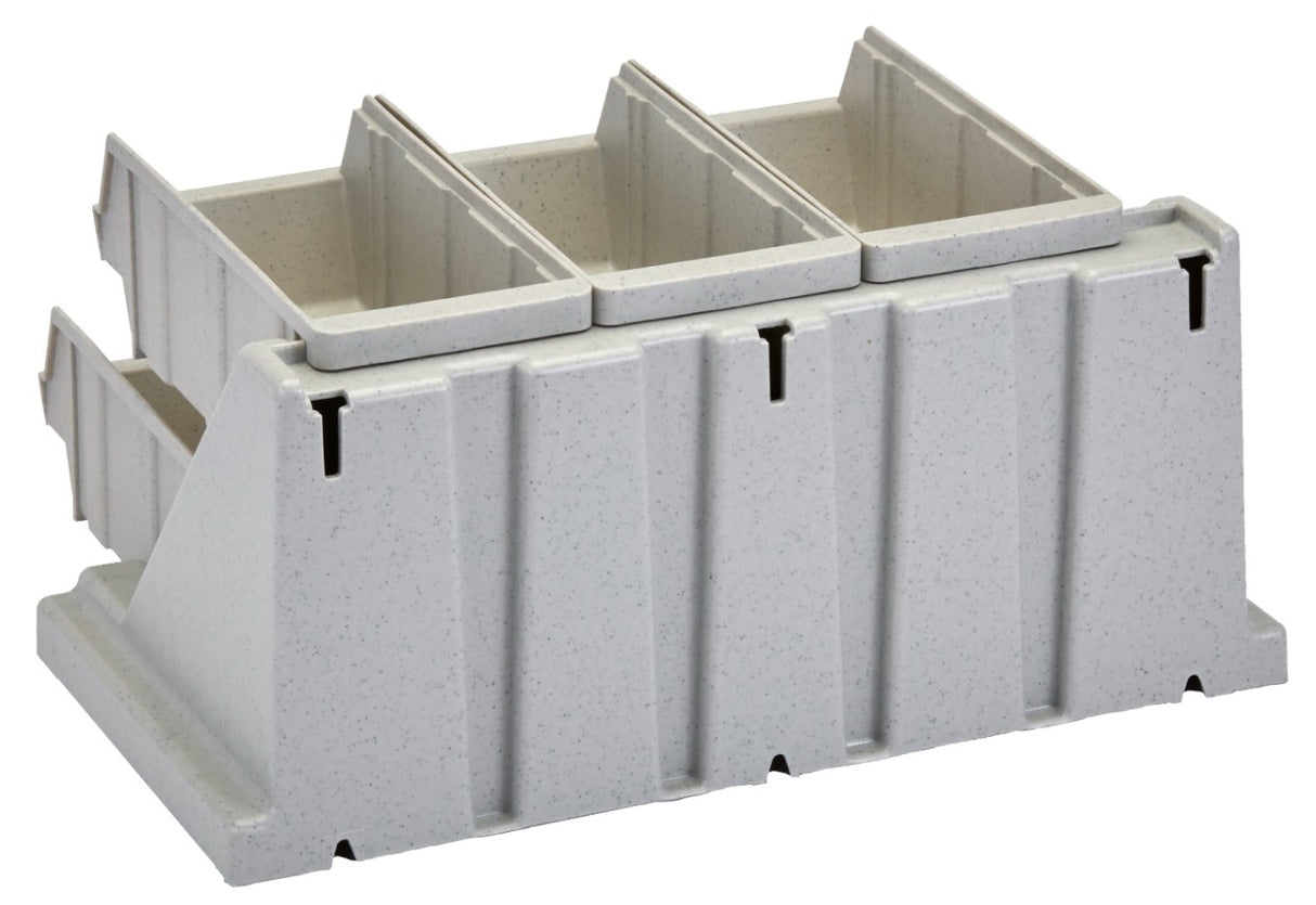 Cambro 6RS6480 Versa Condiment Organizer Rack with 6 Bins - Speckled Gray
