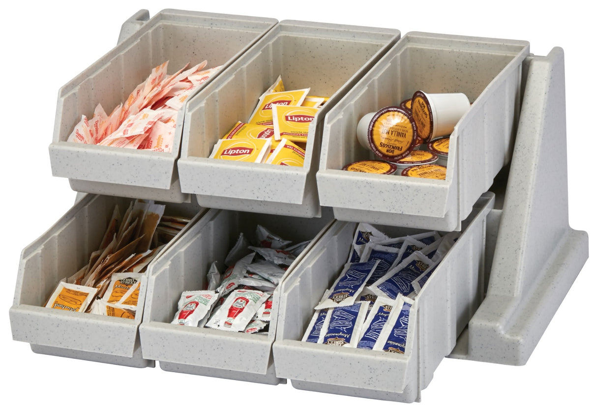 Cambro 6RS6480 Versa Condiment Organizer Rack with 6 Bins - Speckled Gray