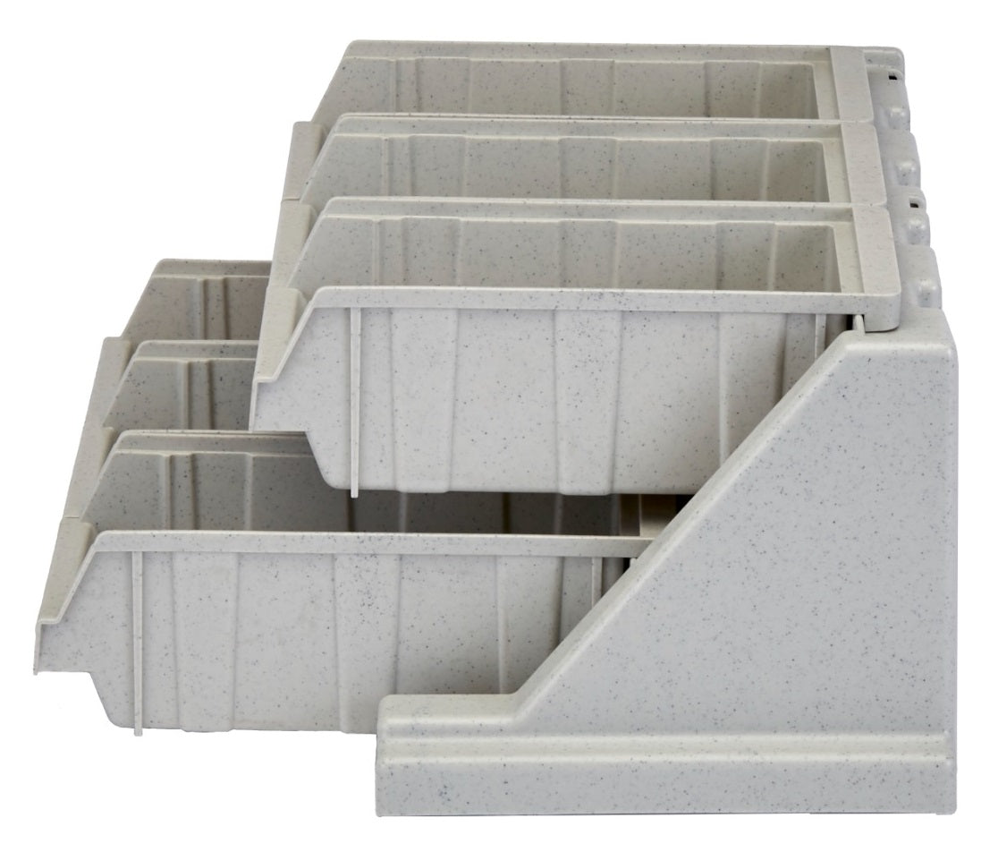 Cambro 6RS6480 Versa Condiment Organizer Rack with 6 Bins - Speckled Gray