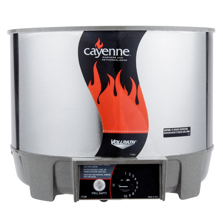 Vollrath 72021 Cayenne Round Heat 'N Serve Countertop Rethermalizer / Warmer 11 qt. - 120v