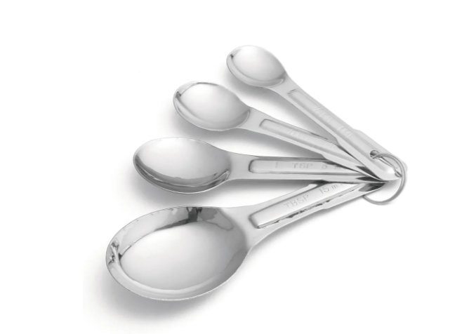 TableCraft 721 4 Piece Measuring Spoon Set, Stainless Steel