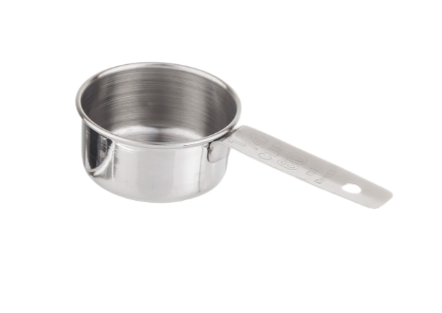 TableCraft 724A 1/4 Cup Stainless Steel Measuring Cup, Standard Weight