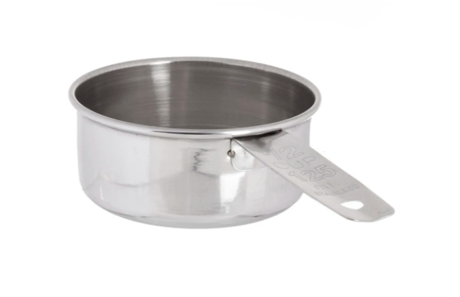 TableCraft 724C 1/2 Cup Stainless Steel Measuring Cup, Standard Weight