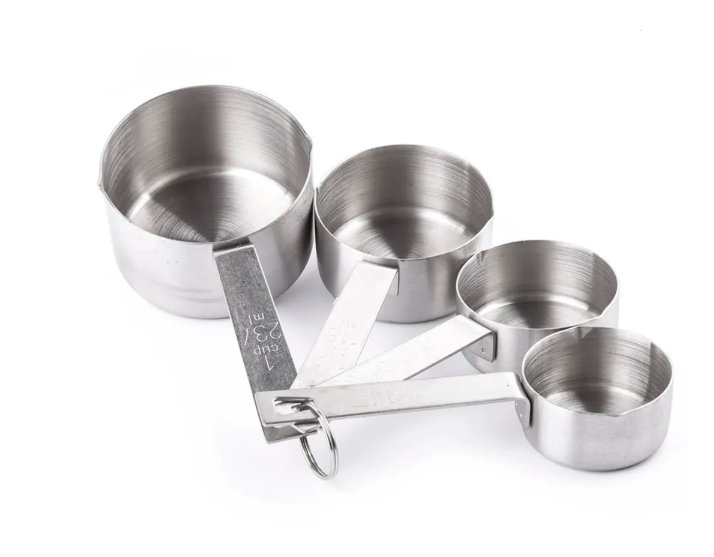 TableCraft 725 4 Piece Measuring Cup Set, Stainless Steel