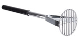 TableCraft 7319 Chrome-Plated Steel Potato Masher with 4-1/2" Round Face and Black Vinyl Handle 19-3/4"OAL - 4/Case