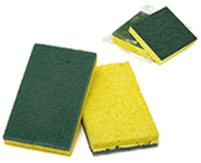 ACS 74-612 Medium Duty Scrubble Green Backed Scrubber Sponge 6" x 3-3/8" x 3/4"