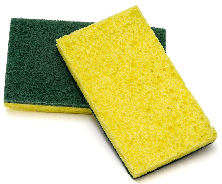 ACS 74-612 Medium Duty Scrubble Green Backed Scrubber Sponge 6" x 3-3/8" x 3/4"