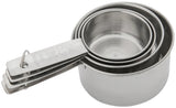 Browne 746107 4-Piece Stainless Steel Graduated Measuring Cup Set