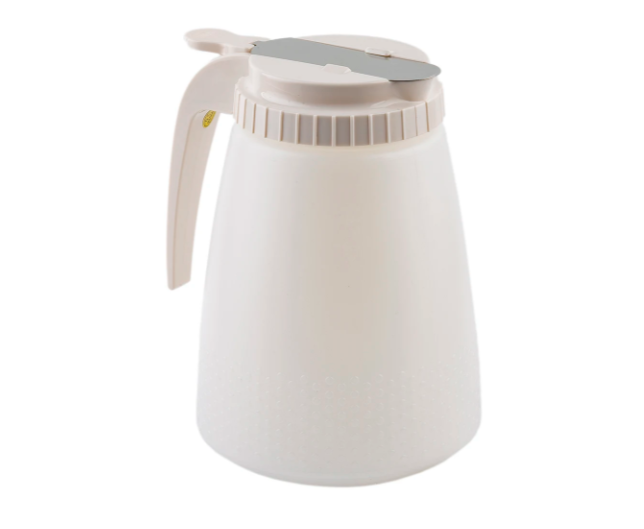 TableCraft 748W 48 oz All Purpose Cylindrical Dripcut Server - White Polyethylene, White ABS Top