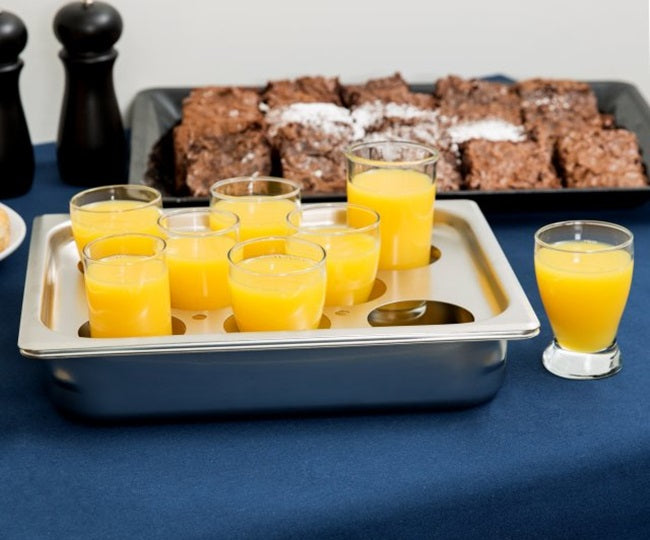 Vollrath 75070 Egg Poacher/Juice Glass Holder - 1/2 Size, Pan, Plate, Cover, 8 Cups, Stainless