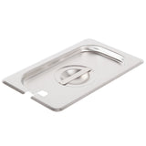 Vollrath 75460 Super Pan V Stainless Steel Steam Table Flat Slotted Food Pan Cover - 1/9 Size