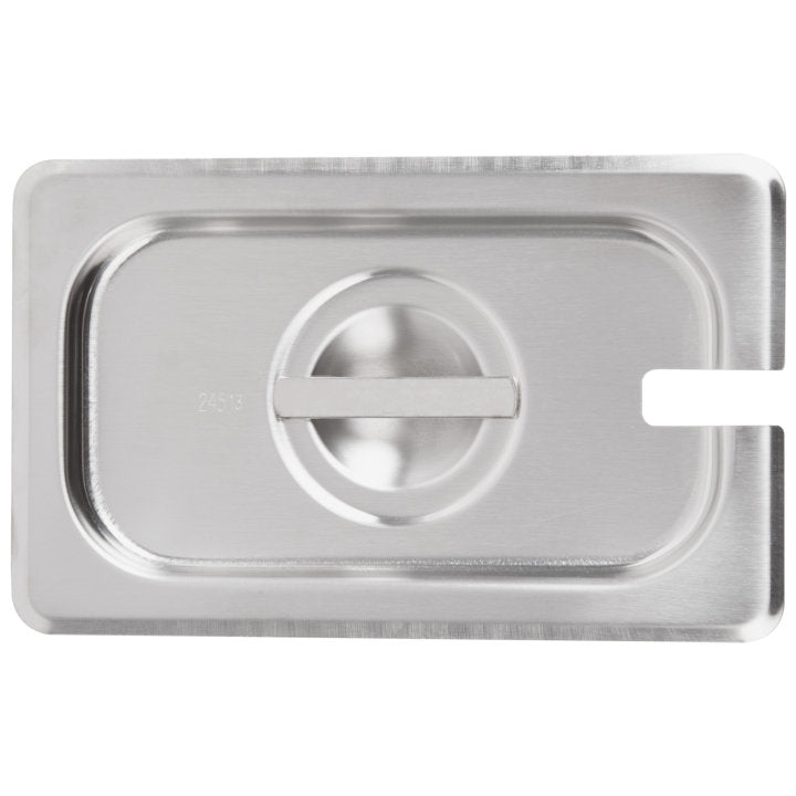 Vollrath 75460 Super Pan V Stainless Steel Steam Table Flat Slotted Food Pan Cover - 1/9 Size