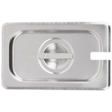 Vollrath 75460 Super Pan V Stainless Steel Steam Table Flat Slotted Food Pan Cover - 1/9 Size