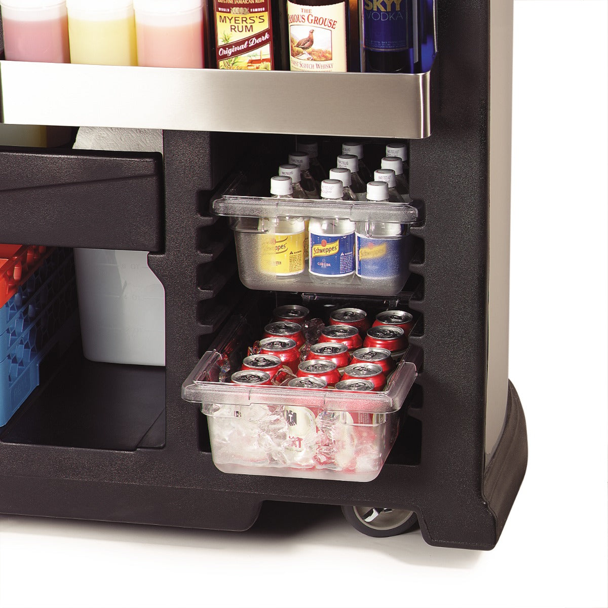 Carlisle 755003 Maximizer Portable Bar with 15 gal. Ice Bin 56" x 26-1/2" x 48" - Black