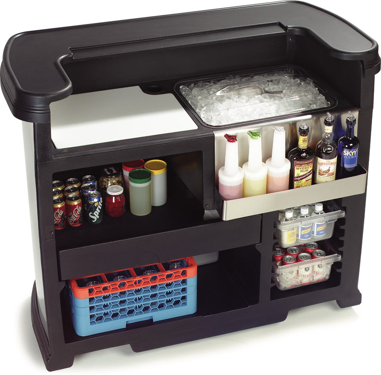 Carlisle 755003 Maximizer Portable Bar with 15 gal. Ice Bin 56" x 26-1/2" x 48" - Black