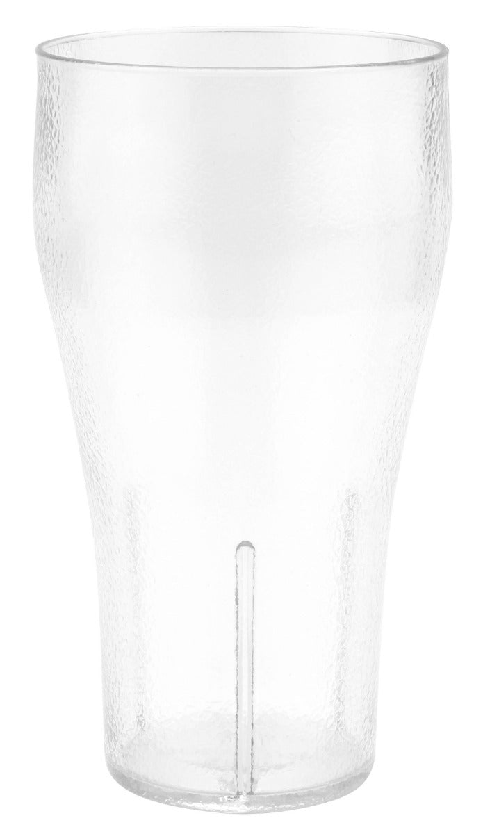 GET 7720-1-CL SAN Plastic Stackable Pebbled Textured Bell Soda Tumbler 20 oz. - Clear - 24/Case