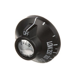 AllPoints 8008802 Oven Knob Fixed Dial with Off and Low plus 250 - 500F Temperature Range 2-3/8" dia. - Black - for Vulcan Hart