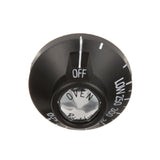 AllPoints 8008802 Oven Knob Fixed Dial with Off and Low plus 250 - 500F Temperature Range 2-3/8" dia. - Black - for Vulcan Hart