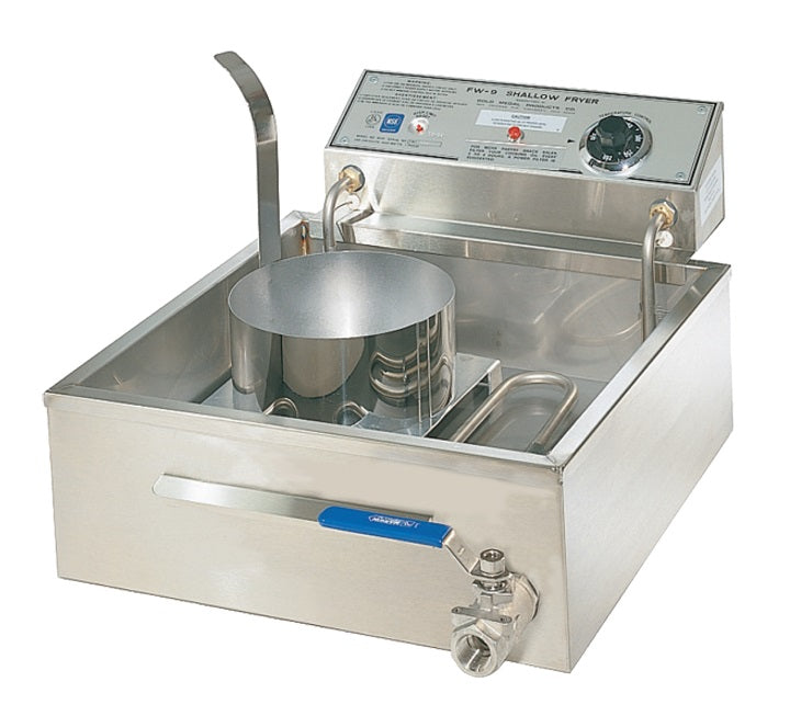 Gold Medal 8051D FW-9 Electric Shallow Funnel Cake Fryer with Drain - (1) 20 lbs. Vat with (4-6) Cake Capacity - 120v