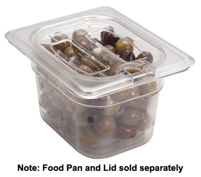 Cambro 80CWCHN135 Camwear Polycarbonate Food Pan Cover with Handle & Spoon Notch - 1/8 Size - Clear - 6/Case