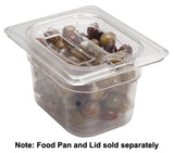 Cambro 80CWCHN135 Camwear Polycarbonate Food Pan Cover with Handle & Spoon Notch - 1/8 Size - Clear - 6/Case