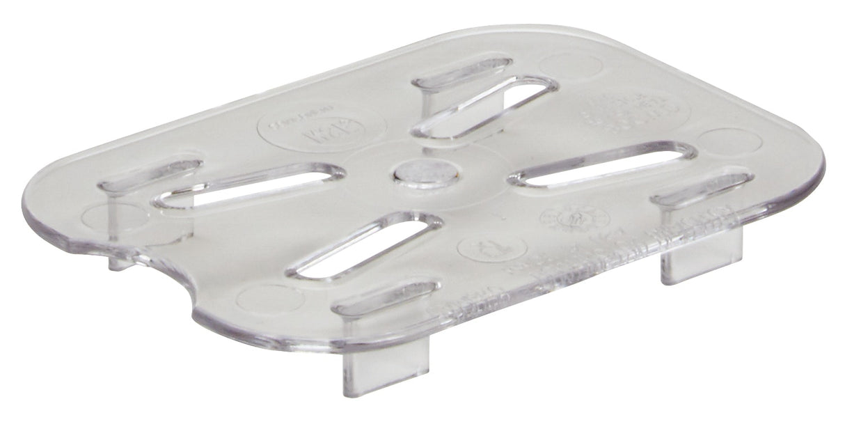 Cambro 80CWD135 Camwear Food Pan Drain Shelf - 1/8 Size - Clear - 6/Case