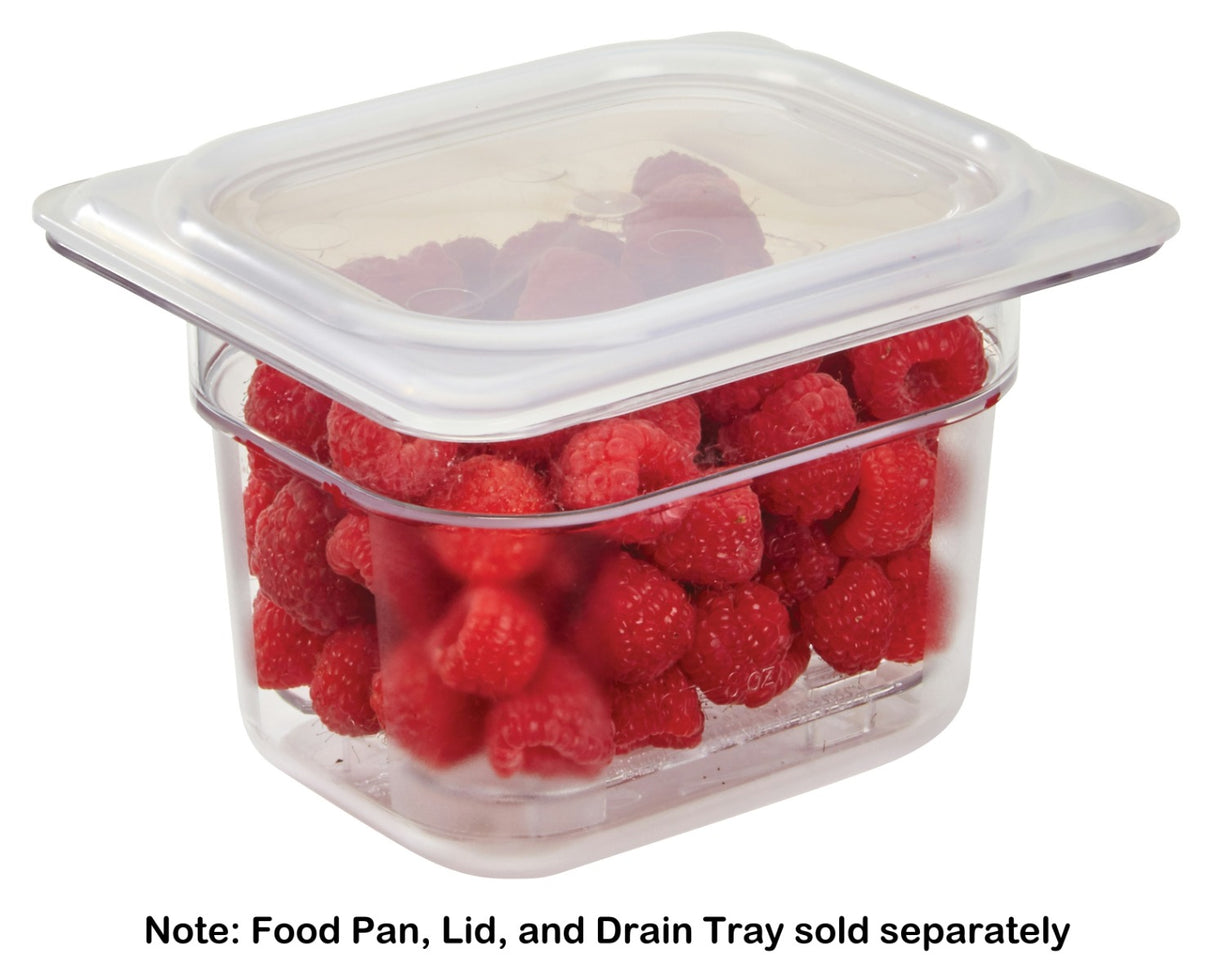 Cambro 80CWD135 Camwear Food Pan Drain Shelf - 1/8 Size - Clear - 6/Case