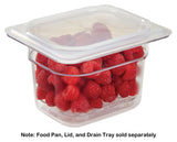Cambro 80CWD135 Camwear Food Pan Drain Shelf - 1/8 Size - Clear - 6/Case