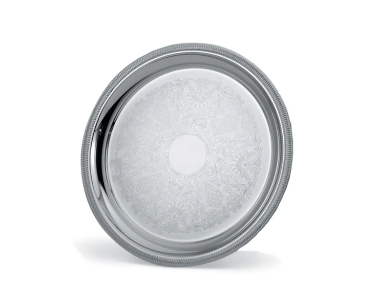 Vollrath 82102 18 5/8" Round Serving Tray - Gadroon Edge, 18 ga Stainless