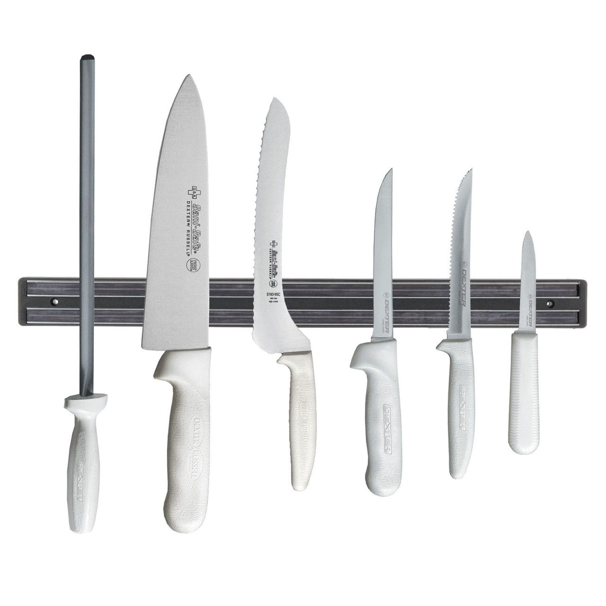 Dexter-Russell 82113 Traditional Magnetic Knife Holder Strip with Polypropylene Base 18"
