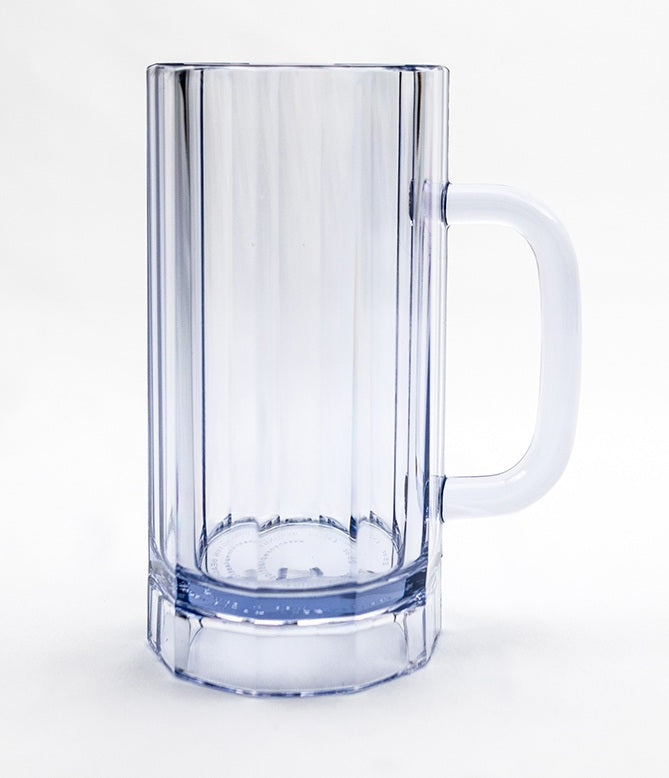 Encore Plastics 82825 Plastic Paneled Beer Mug with Handle 25 oz. - Clear - 12/Case