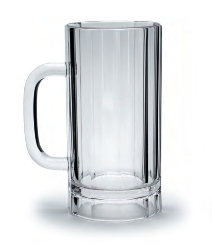 Encore Plastics 82825 Plastic Paneled Beer Mug with Handle 25 oz. - Clear - 12/Case