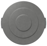 Carlisle 84101123 Bronco Plastic Round Flat Trash Can Lid for use with 10-Gallon Container - Gray