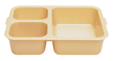 Cambro 853FCW133 Camwear Tray-on-Tray Meal Delivery System Plastic 3-Compartment Insert Tray 8-11/16"L x 6-5/16"W x 1-7/8"D - Beige - 24/Case