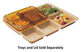 Cambro 853FCW133 Camwear Tray-on-Tray Meal Delivery System Plastic 3-Compartment Insert Tray 8-11/16"L x 6-5/16"W x 1-7/8"D - Beige - 24/Case