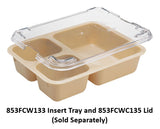 Cambro 853FCWC135 Camwear Tray-on-Tray Meal Delivery System Plastic Lid for 853FCW Insert Tray 8-13/16"L x 6-3/4"W x 1/4"D - Clear - 24/Case