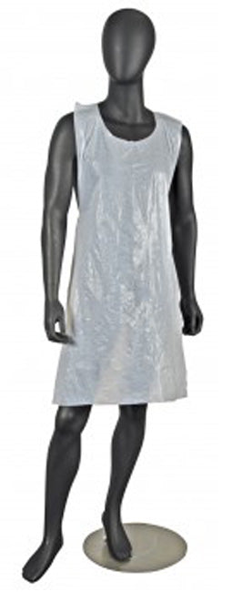 San Jamar 8706 Disposable Bib Apron 24" x 46" - White - 100/Box