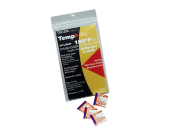 Taylor 8750 Temperature Sensor Dishwasher Labels, Stick-On, 180 F - 12ea/Case