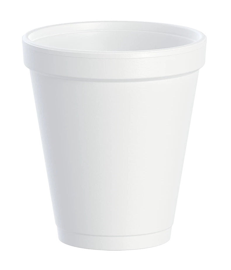 Dart 8J8 Insulated Foam Cup 8 oz (Case of 1000) Restaurant Disposable Cups