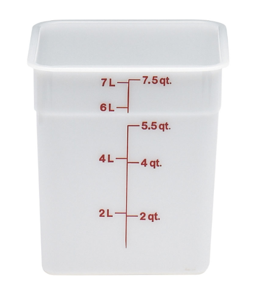 Cambro 8SFSP148 8 qt CamSquare® Food Container - Natural White - 6ea/Case