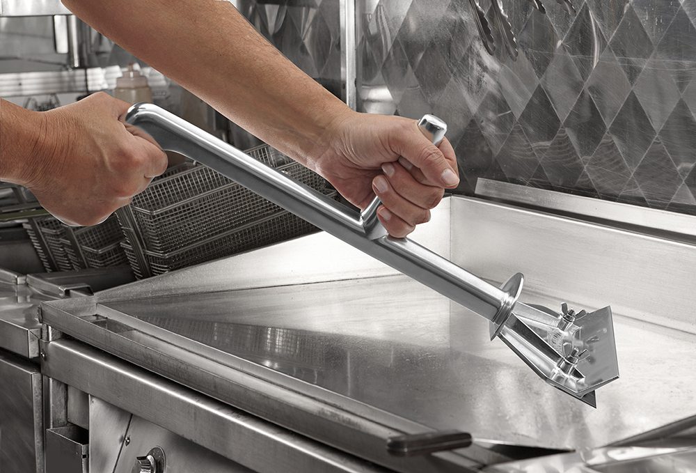 Chef Master 90002 Premium Griddle Scraper with Splash Guard 5-1/2"